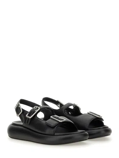 Ash Buckle-detail Platform Sandals In Black