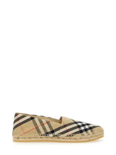 Burberry Canvas Check Pattern Espadrilles With Round Toe In Multicolour