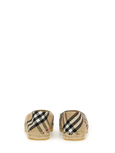 Burberry Canvas Check Pattern Espadrilles With Round Toe In Multicolour
