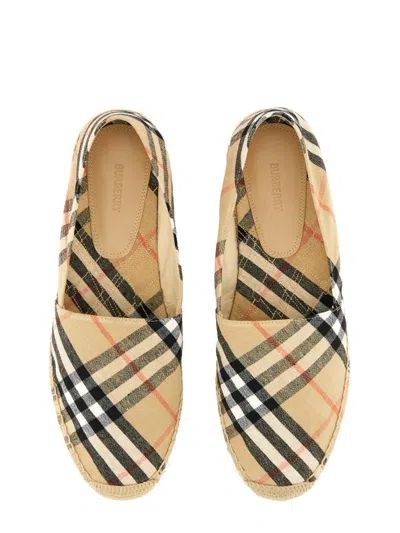 Burberry Canvas Check Pattern Espadrilles With Round Toe In Multicolour