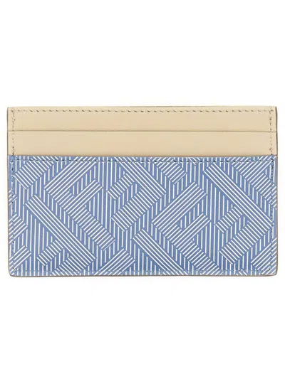 Fendi Azure Leather Wallet In Blue