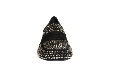 La Rose Heeled Loafers Crystal Black In Black