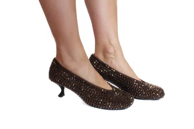 La Rose 50mm Crystal-embellished Pumps In Brown