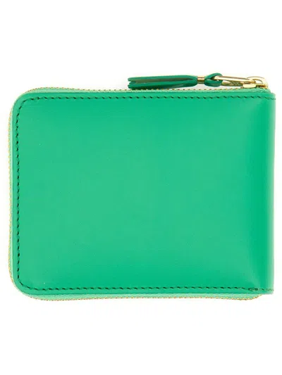 Comme Des Garçons Classic Small Zip Wallet In Green