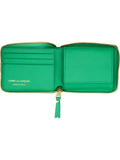 Comme Des Garçons Classic Small Zip Wallet In Green
