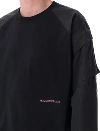 Oamc Peacemaker Si Cargo T-shirt In Black