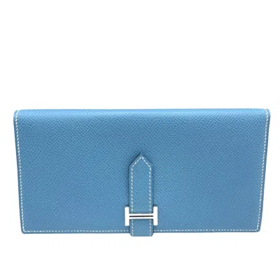 Pre-owned Hermes Leather Wallet () In Blue