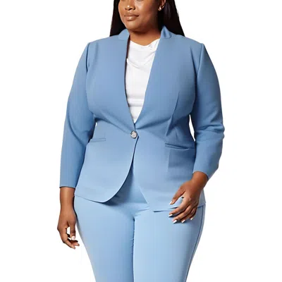 Calvin Klein Plus Womens Solid Polyester One-button Blazer In Multi