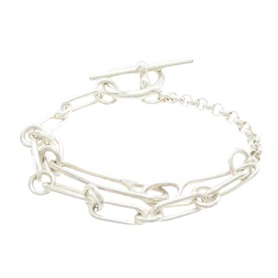 Pre-owned Hermes Chaine D'ancre Bracelet Jewelry () In Silver