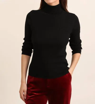 Choklate Paris Loraine Turtleneck Sweater In Black In Black
