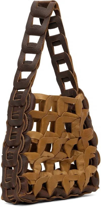 Sc103 Tan & Brown Links Bag In Rind