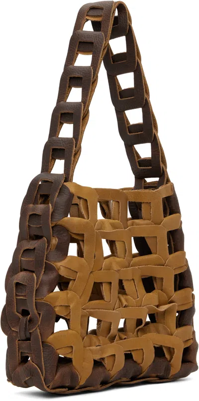 Sc103 Tan & Brown Links Bag In Rind