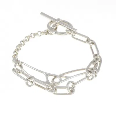 Pre-owned Hermes Chaine D'ancre Bracelet Jewelry () In Silver