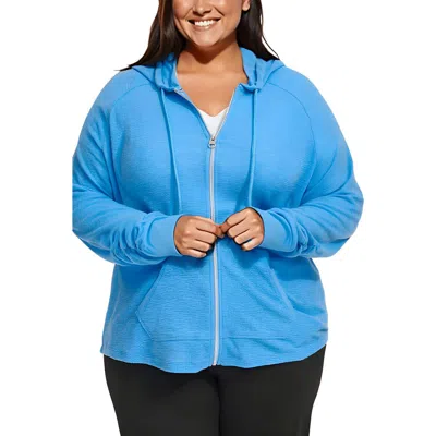 Calvin Klein Performance Plus Womens Heathered Fitness Hoodie In Blue