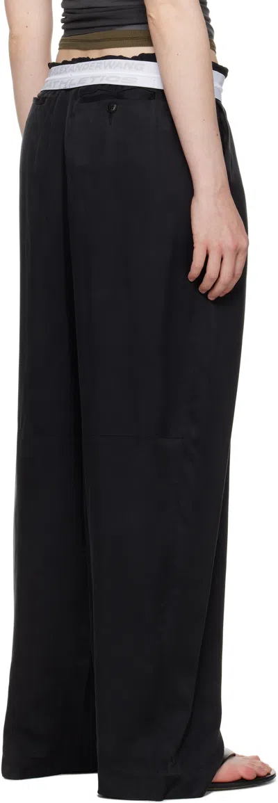 Alexander Wang Black Pre-styled Turn-down Waistband Trousers In Black