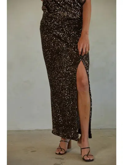 By Together Night Out Midi Skirt In Black In Black