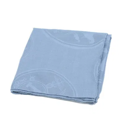 Pre-owned Hermes New Libris Cashmere Shawl () In Blue