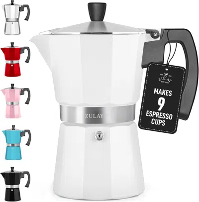 Zulay Kitchen Zulay Moka Pot Espresso Stovetop Coffee Maker - 9 Espresso Cups In White