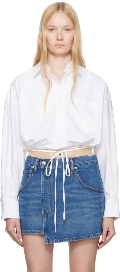 Alexander Wang T White Cotton Oxford Wrap Shirt