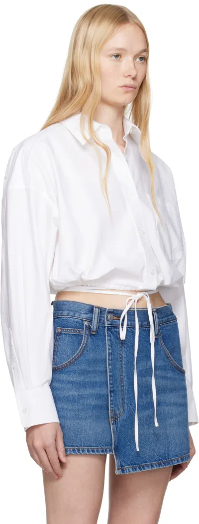 Alexander Wang T White Cotton Oxford Wrap Shirt