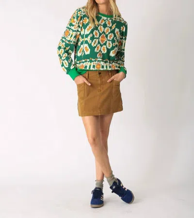 Electric & Rose Lori Sweatshirt In Ikat Emerald In Multi