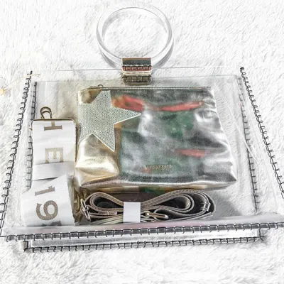 Vintage Havana Women's Molly Clear With Gold Clutch In Transparent In Multi