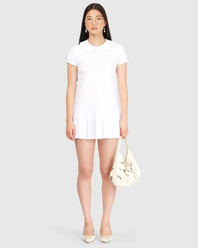 My Mum Made It Polo Mini Pleat Dress In White