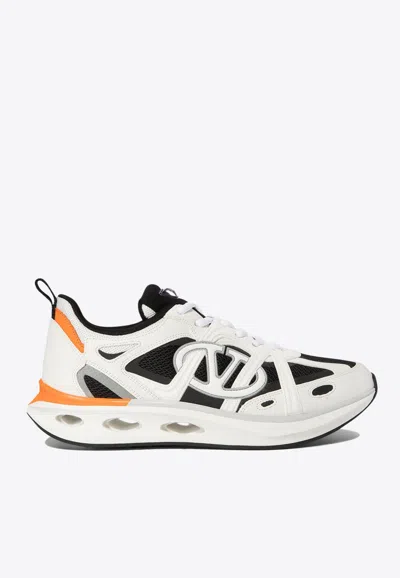 Valentino Vlogo Easyjog Sneakers With Contrast Accents In White