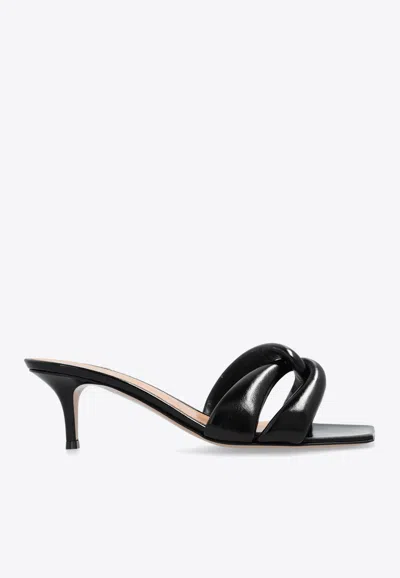Gianvito Rossi Amour 55 Leather Heeled Mules In Black