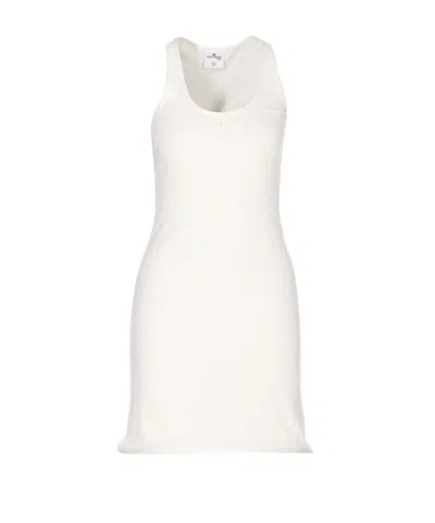 Courrèges Crewneck Meduse Knit Mini Ribbed Scoop Sleeveless In White