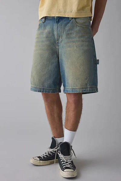 Bdg Denim Carpenter Jort In Light Blue, Men's At Urban Outfitters In Light Blue