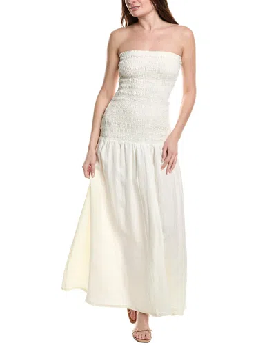 Silvian Heach Chaivi Linen Maxi Dress In White