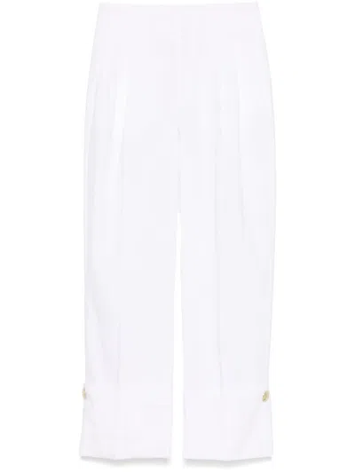 Darkpark White Cotton-blend Trousers In White