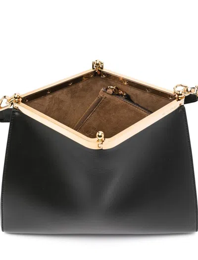 Etro Vela Pegaso Motif Medium Shoulder Bag In Black