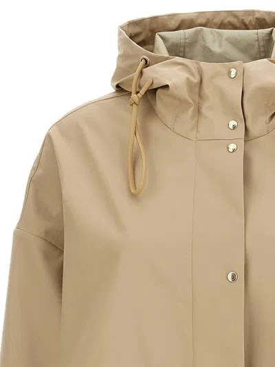 Moncler Gaillon Hooded Cotton Parka Beige In Beige