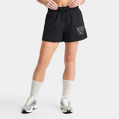 Nike Women's Sportswear Logo Club Fleece Shorts In Black