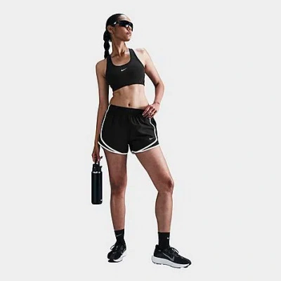 Nike Women's Tempo Dri-fit Mid-rise Brief-lined Running Shorts In Black/black/white