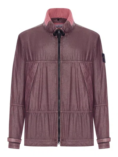 Stone Island Zip-up Casual Jacket In Pink & Purple
