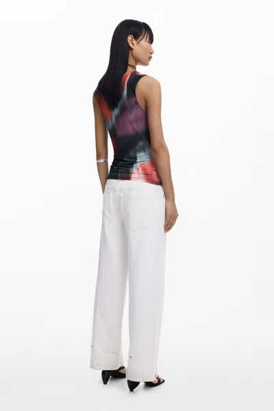 Desigual Draped Neckline T-shirt In Red