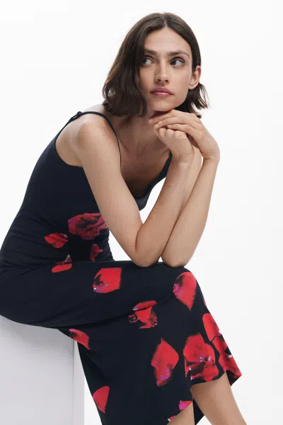 Desigual Tyler Mcgillivary Floral Midi Dress In Black