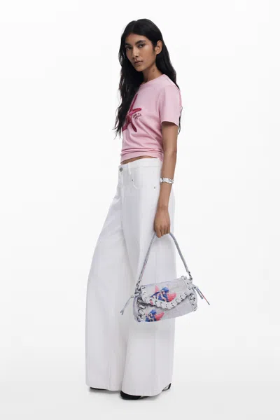 Desigual Small Printed Bag In Material Finishes