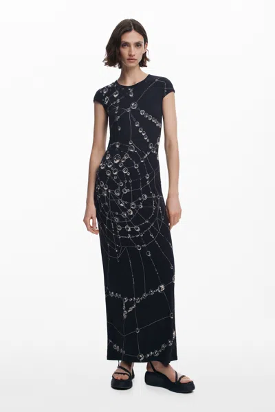 Desigual Tyler Mcgillivary Woven Midi Dress In Black