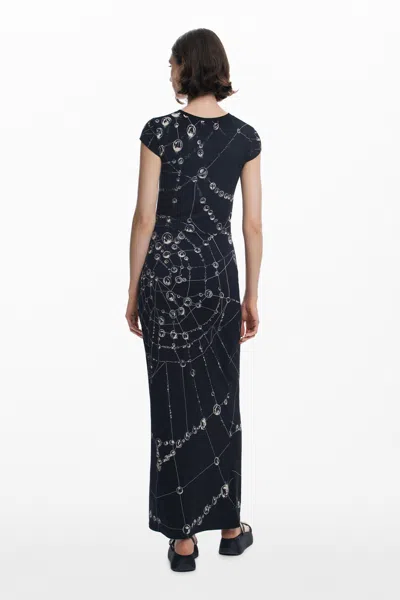 Desigual Tyler Mcgillivary Woven Midi Dress In Black