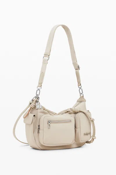 Desigual Shoulder Bag With Pockets In White