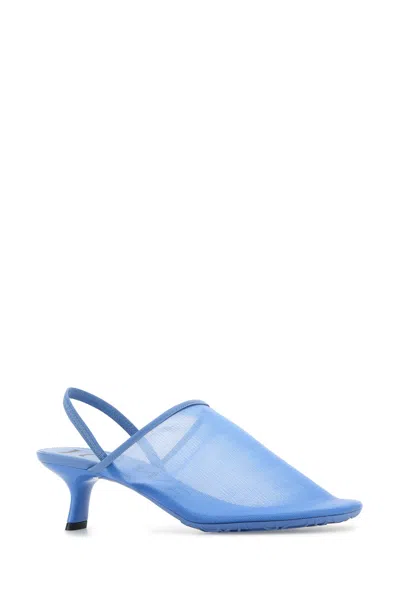 Loewe Scarpe Con Tacco Petal In Rete Ceruleo Donna