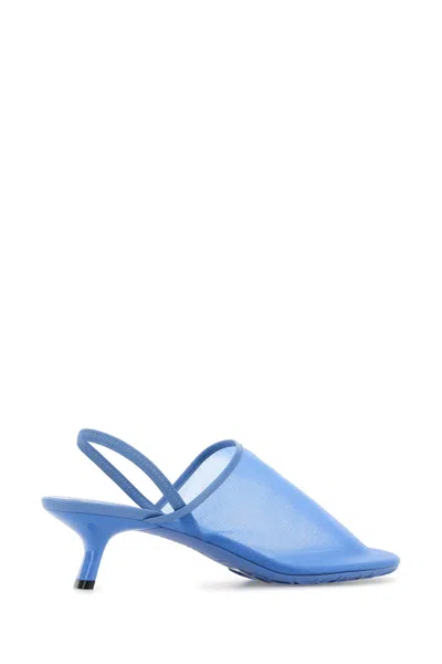 Loewe Scarpe Con Tacco Petal In Rete Ceruleo Donna