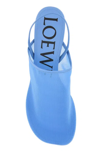 Loewe Scarpe Con Tacco Petal In Rete Ceruleo Donna