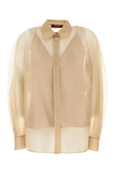 Max Mara Camicia Ovale In Organza Beige  Donna