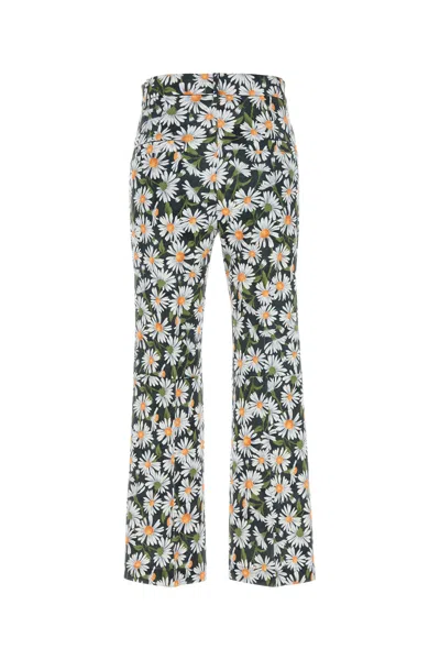 Max Mara Pantalone Arten1234 In Cotone Stretch Stampato  Donna In Green
