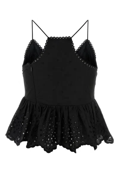 Max Mara Top Asburgo1234 In Pizzo Sangallo Nero Donna In Black